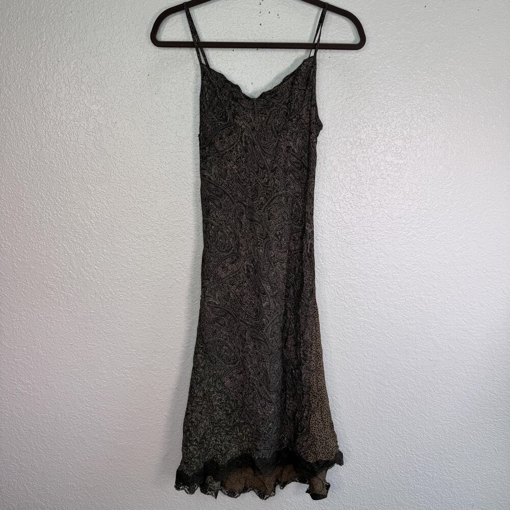 Angie Y2K Dress Womens Medium Paisley Animal Print Slip Midi Boho Chiffon Party - Picture 1 of 11